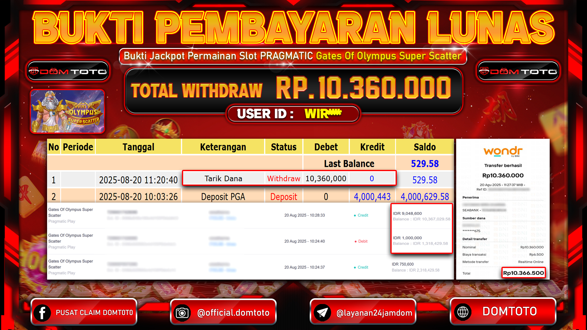 JACKPOT SLOT GATES OF OLYMPUS SUPER SCATTER 20 AGUSTUS  2025